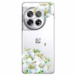 Floral Clear TPU Silicone Soft Phone Case - Transparent Cover for OnePlus 12 (R21.CH.58)