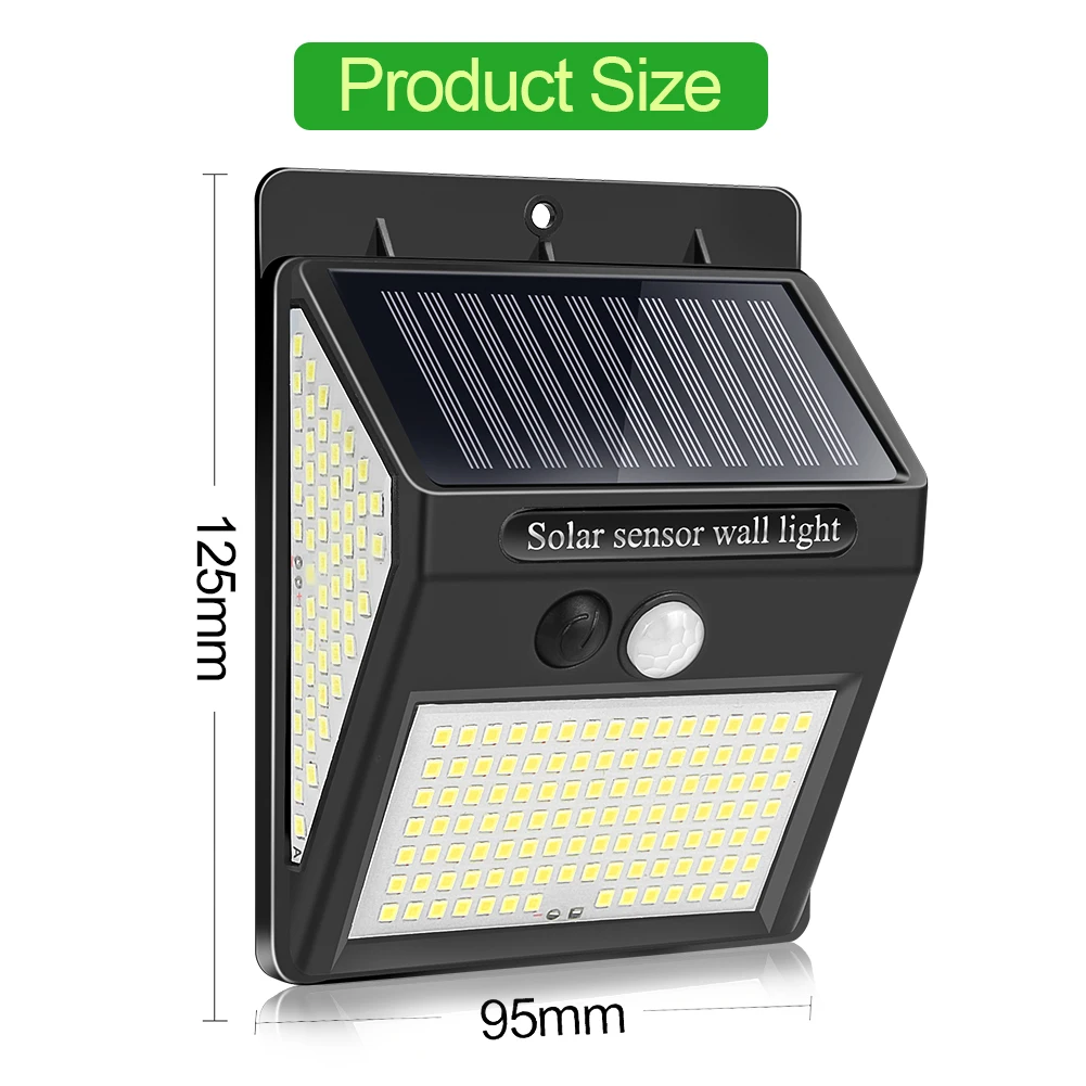 228 144 LED Outdoor Solar Lights Waterproof Solar Led Light Outdoor Solar Lamp Sunlight With Motion Sensor For Garden Decoration solar street light