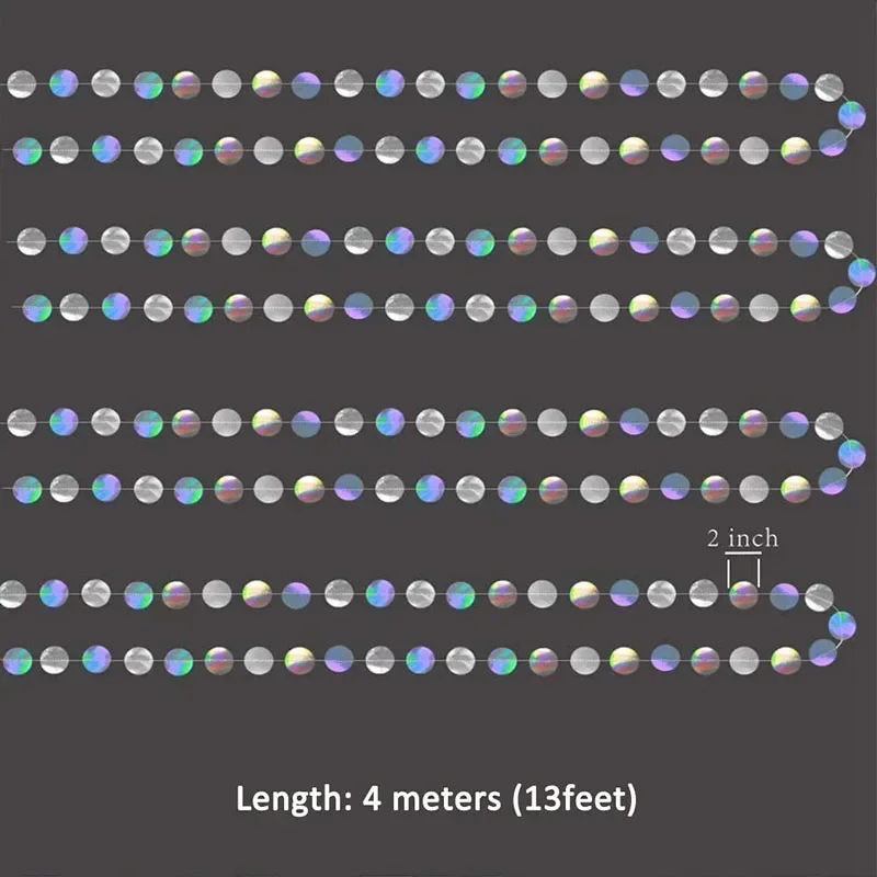 4M Silver Iridescent Paper Banner birthday banner party decorations For Frozen Party Birthday Adult Kids Boy Girl Gender Reveal Wedding