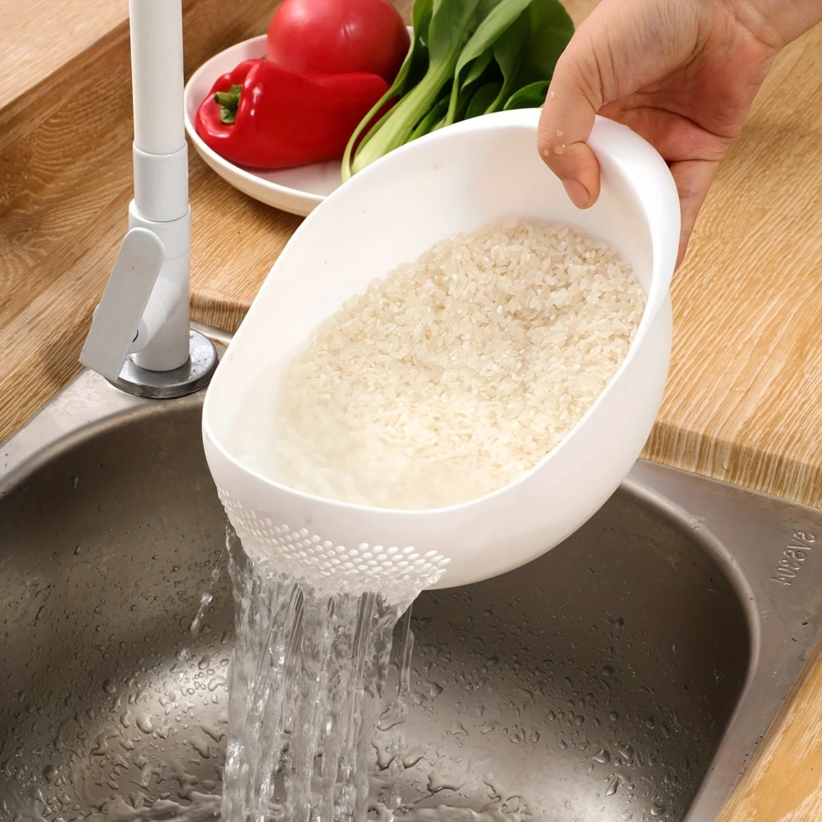 Plastic Filter Basket Drainage basket multifunctional rice washing sieve and filter basket plastic rice washer creative plastic filter