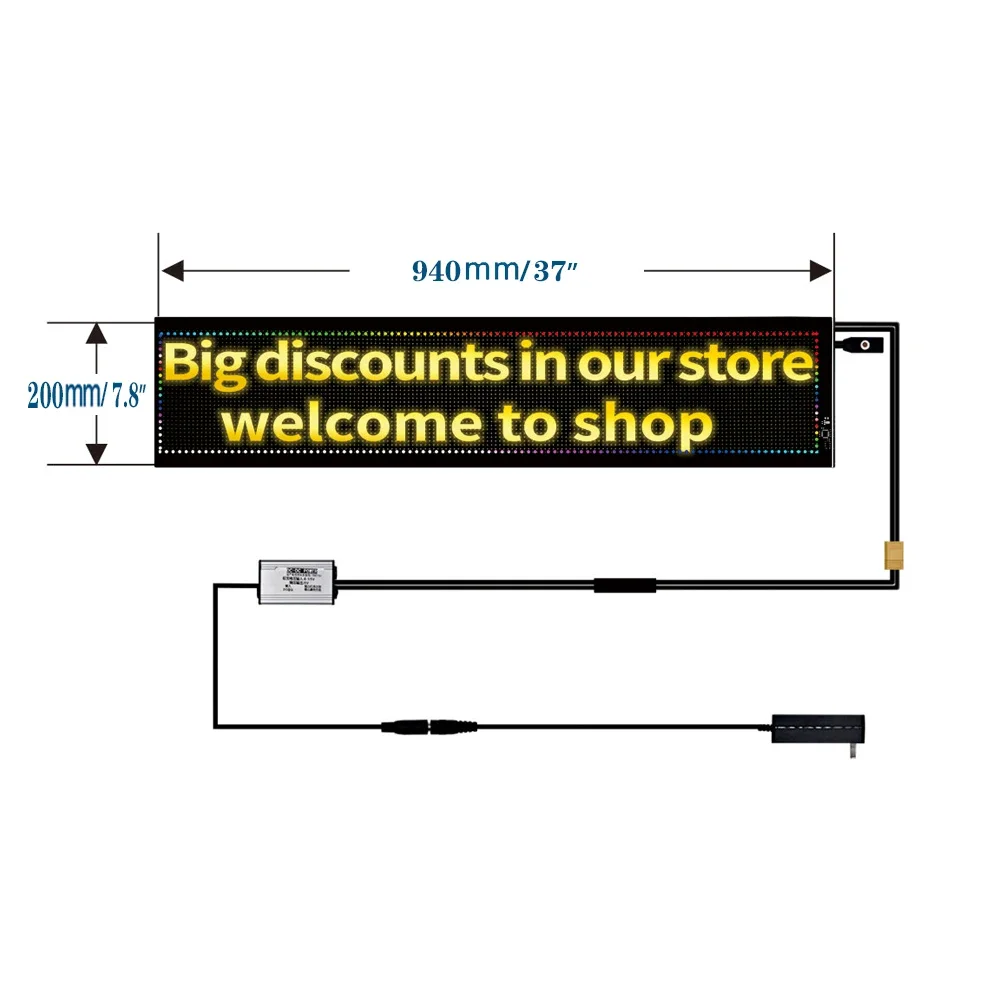 Tielux LED Atrix Panel Bluetooth APP Control USB 5V Flexible LED Screen Scrolling Text Pattern Aniation LED Sign Display - EL Sticker, Luinous Car Sticker - View #7