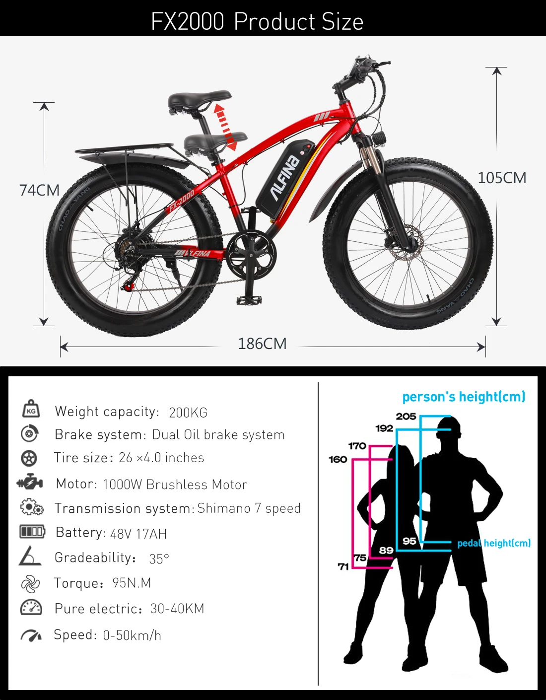 eu Spot) Alfina 1000w Electric Bike 