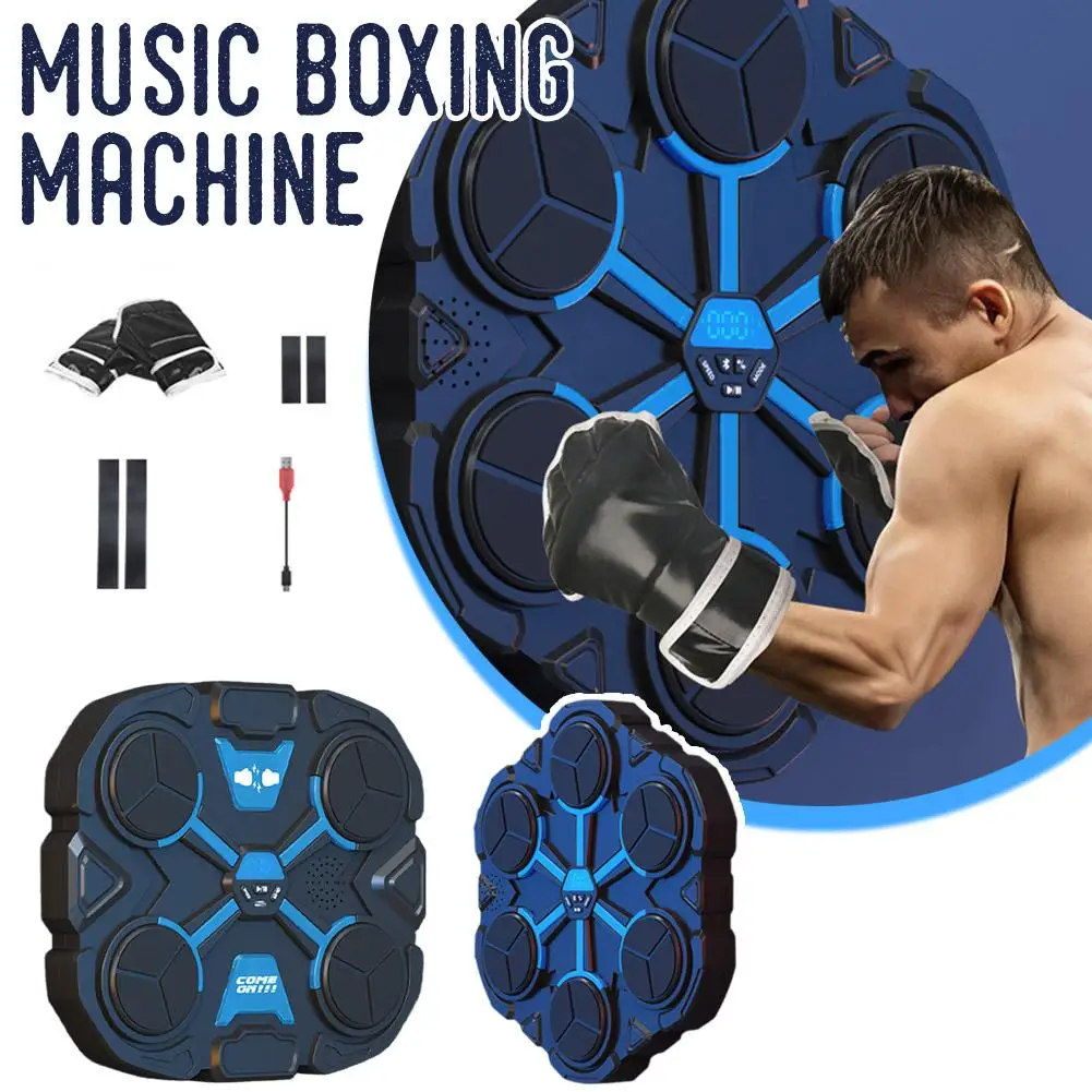 Sports Music Boxing Machine Home Bluetooth Smart Reaction Exercise Trainer Target Decompression Wall Target For Kids And Al W4O0
