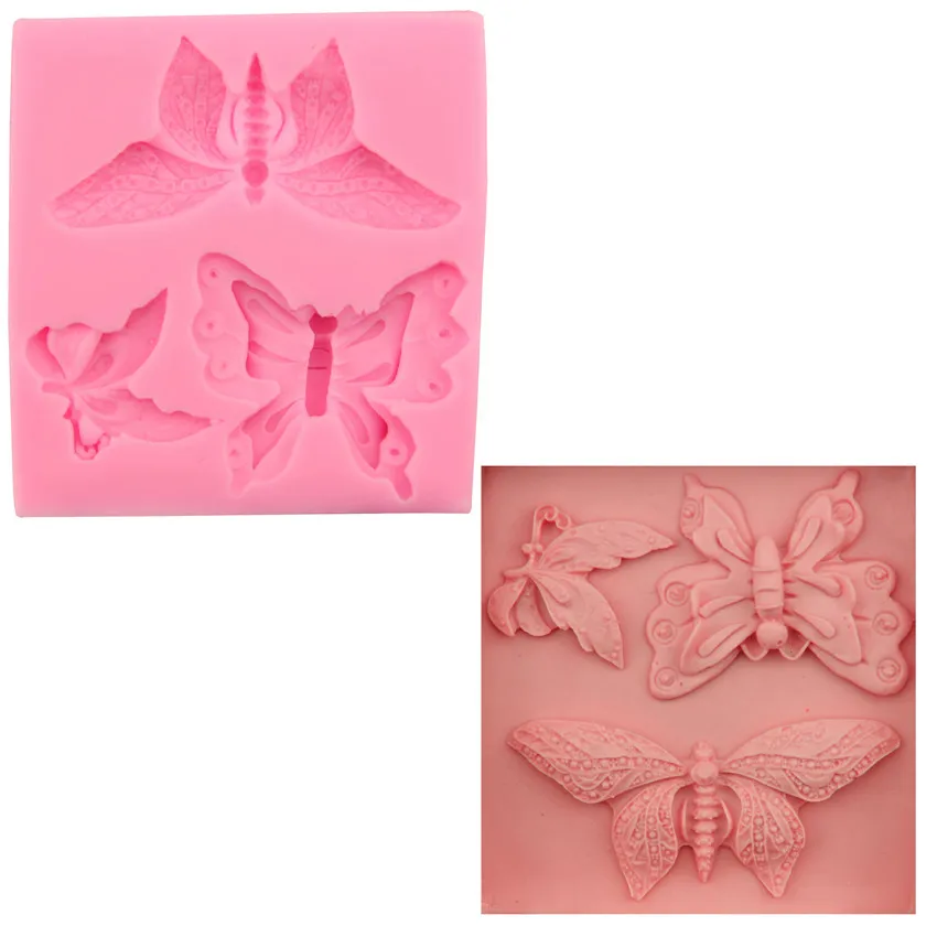 

3D Butterfly Silicone Molds Chocolate Gumpaste Candy Polymer Clay Mold DIY Baking Cupcake Topper Fondant Cake Decorating Tools