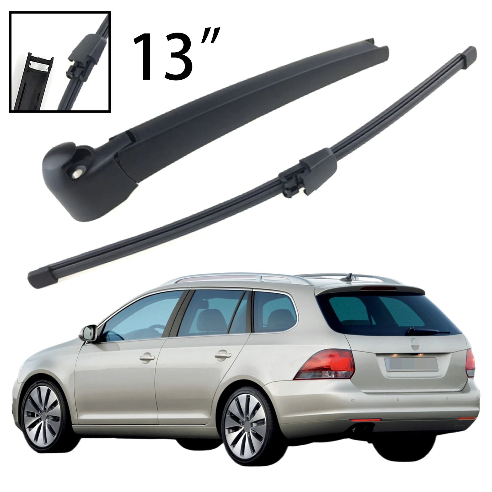 13RearWindshieldWindscreenWasherWiperArmBladeSetForVWGolfVI