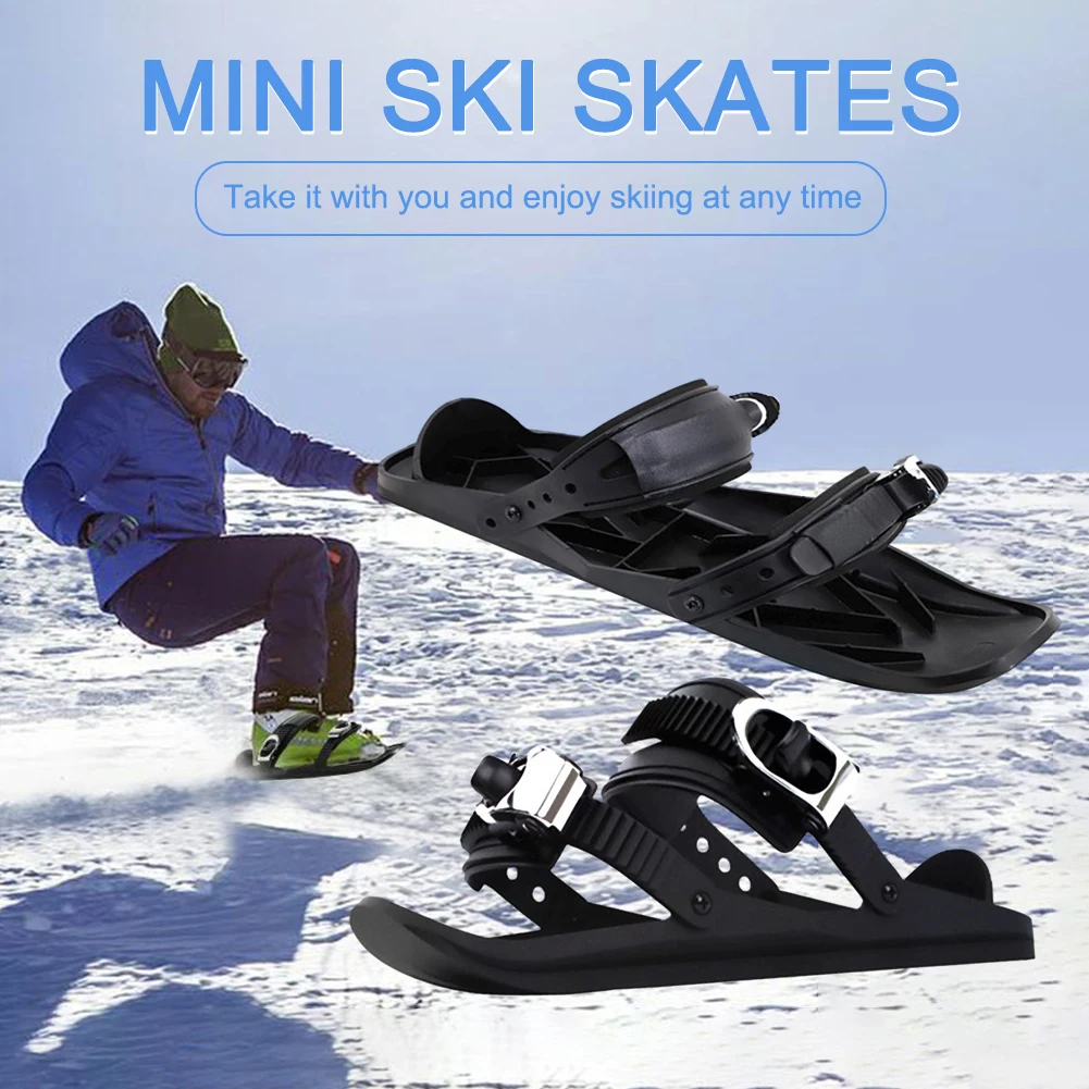 Mini Short Ski Skates Short Mini Skating Ski Shoes Adjuatable Short Shoe Snowblades Fit Into Your Backpack