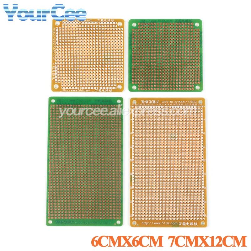 5개/1개 단면 프로토타입 범용 PCB 6x6CM 7X12CM 6*6cm 7*12cm 실험용 베이클라이트 구리판 회로 기판 60x60mm