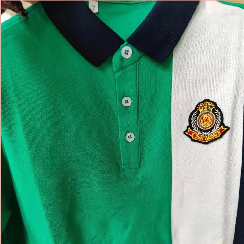 Polo de manga larga para niños, camisetas con contraste de Color, ropa para adolescentes, primavera y otoño, 2024