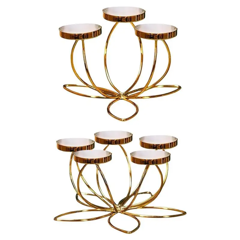 

Iron Candle Holder 3/5 Heads Flower Shape Candle Holder Modern Romantic Candlelight Stand for Christmas Valentine's Day home