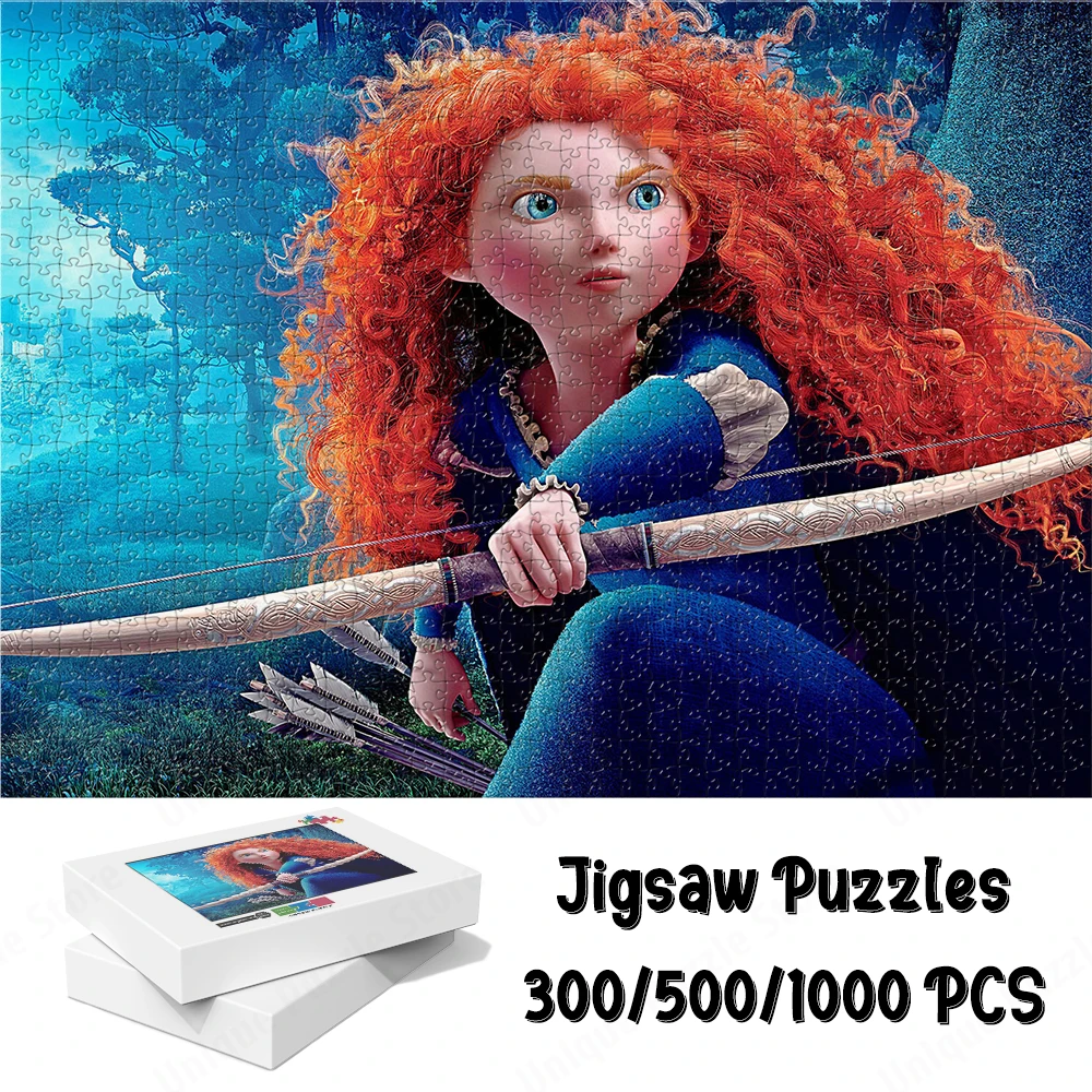 Princess Merida Series Jigsaw Puzzles Brave Classic Character Family Game for Kids Adults Pixar Disney Cartoon Puzzles Toys Gift