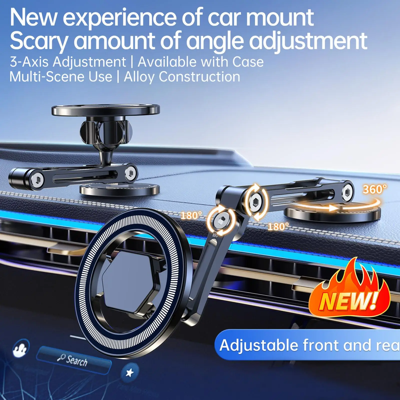 Magnetic Car Phone Holder 360 Degree Rotating Magnetic Phone Mount Car Accessories For Dashboard Windshield Truck Sedan SUV RV