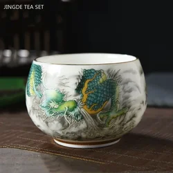 High-grade Retro Ceramics Tea Cup Chinese Tea Set Master Cup Customized Porcelain Teacup Exquisite Handmade Home Drinkware