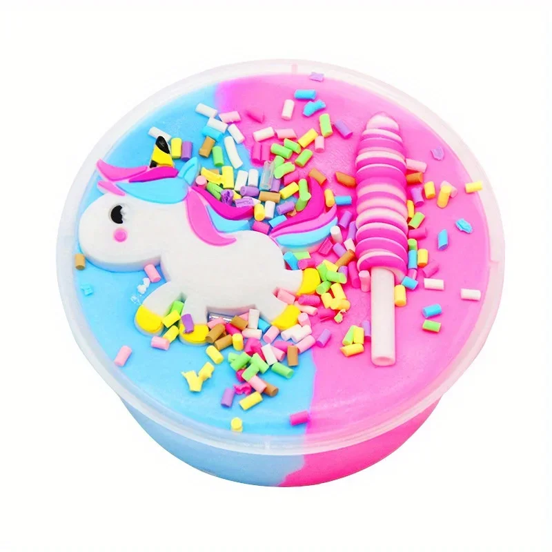 70ML Bubble Gum Cotton Mud Colored Candy Mud Colored Unicorn Slime Lightweight Air Plasticized Clay Children's Stress Relief Toy