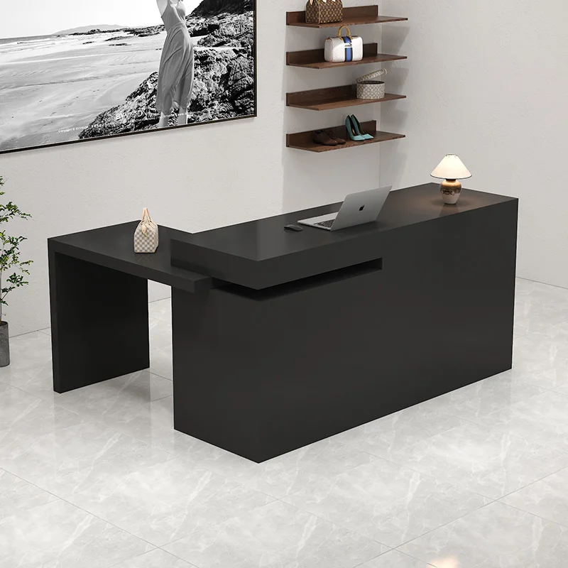 Wood Computer Reception Desks Shop Counter Elegant Cashier Reception Desks Shelves Standing Comptoir Magasin Workshop Furniture