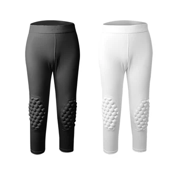 Children Sports Tights Pants Kids Basketball Football Fitness Exercise Sport 3/4 Cropped Leggings Safety Anti-Collision Pants 4