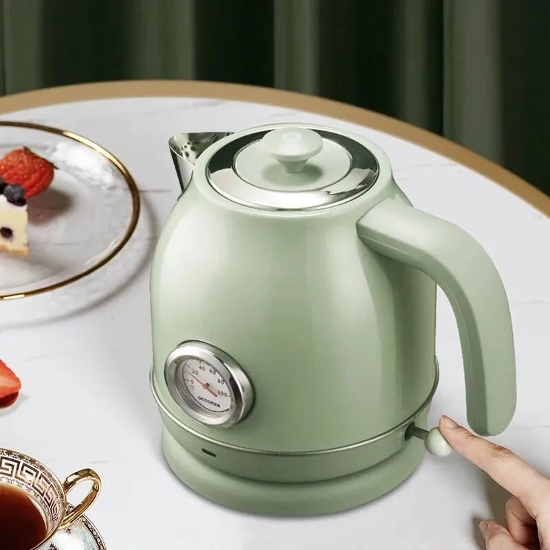 Electric Kettle Retro Style Boiling Water Household Stainless Steel Multifunctional QCOOKER