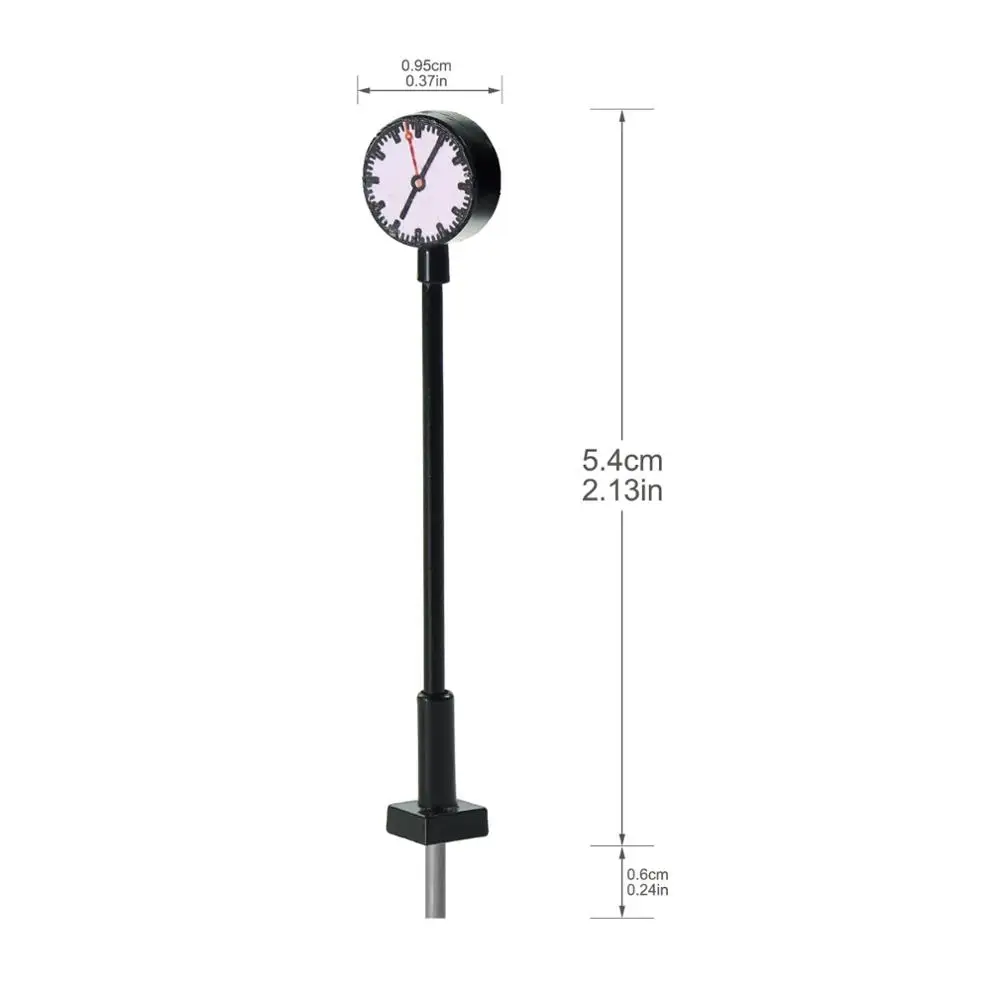 1pc Model Railway Lights Lit Platform Clock Lamp Train Station Layout HO N Scale