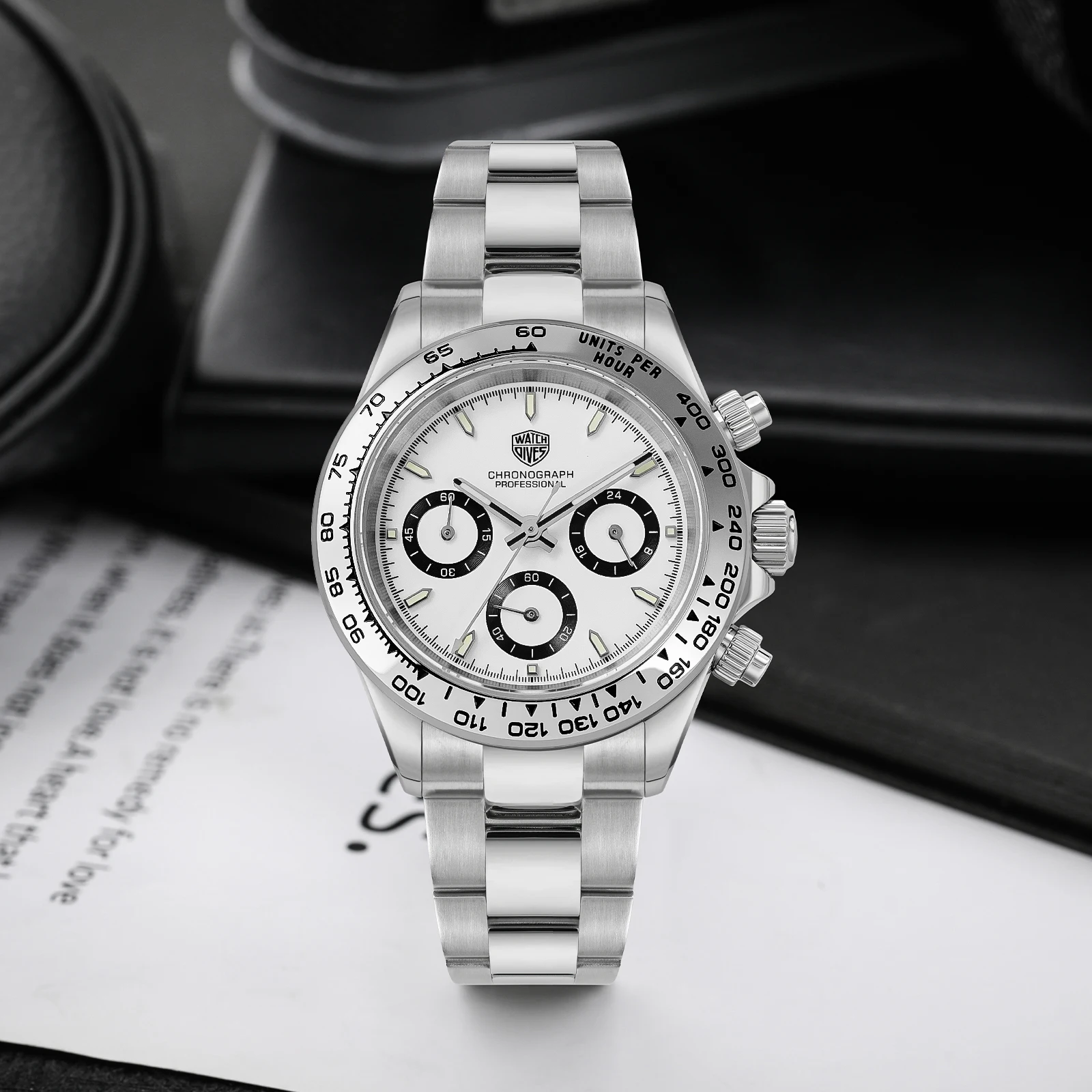 Watchdives WD16500 Quartz Watch VK63 Movement Supre BGW9 Luminous Wristwatch 100m Waterproof Sapphire Crystal 39mm Watches 3