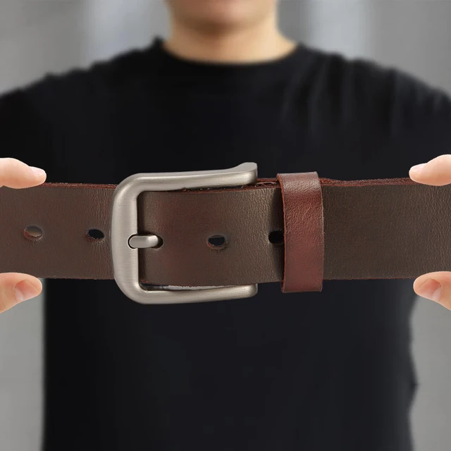 Cuir véritable pour hommes haute qualité boucle jean peau de vache ceintures décontractées affaires Cowboy ceinture mâle créateur de mode 4 Cuir véritable pour hommes haute qualité boucle jean peau de vache ceintures décontractées affaires Cowboy ceinture mâle créateur de mode 4