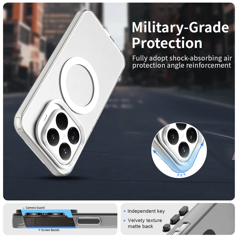 Minimalist Anti-Drop Magnetic Phone Case - Matte Translucent Finish