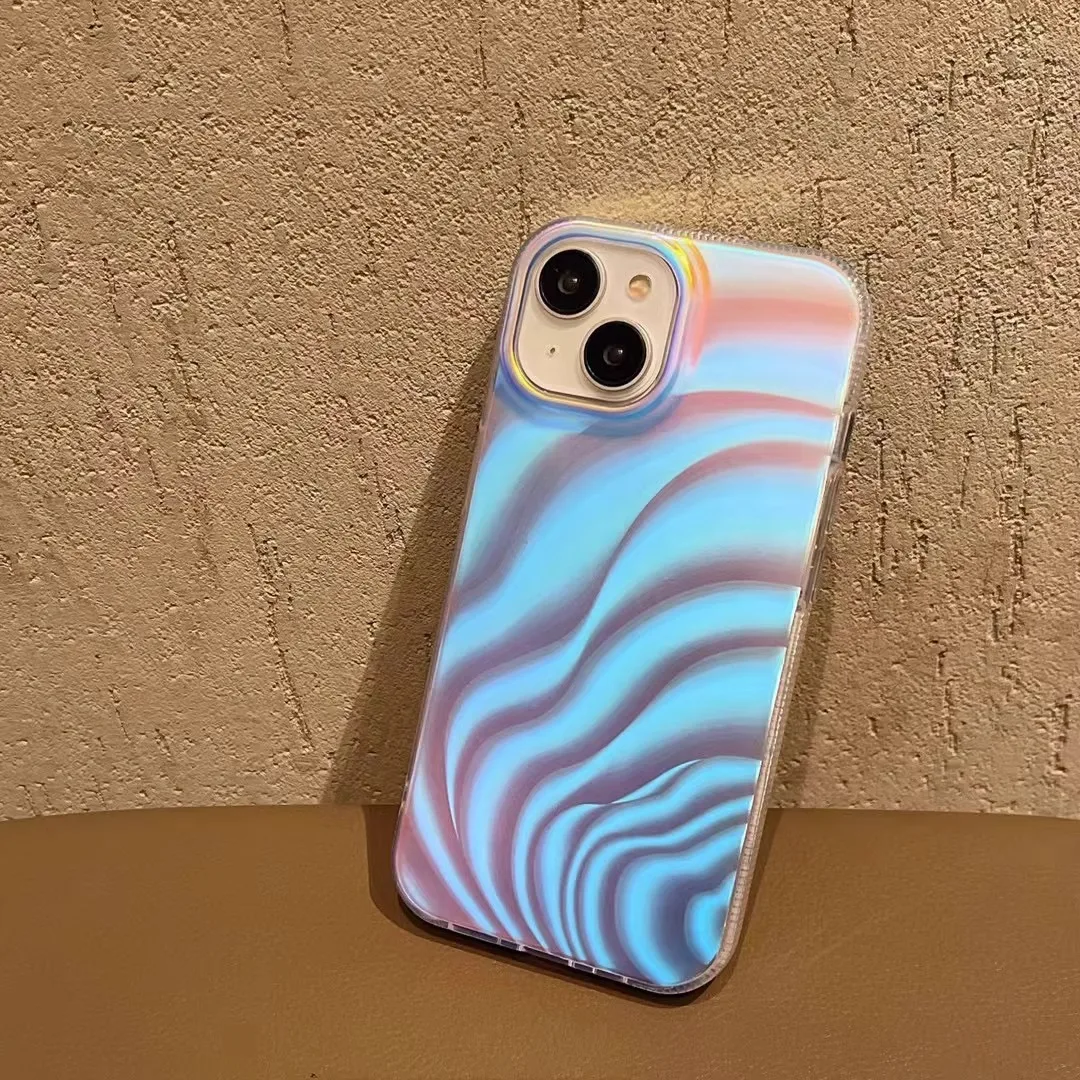 Blue Light Vortex Pattern Shockproof Silicone Phone Case
