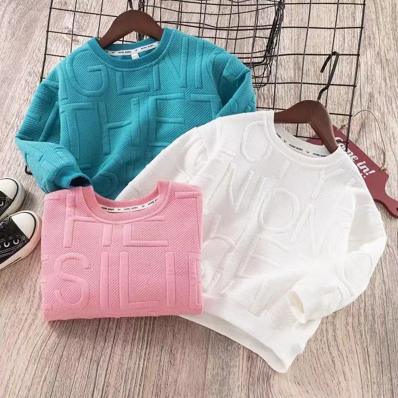 

Solid Color Sweater For Boys Girls Toddler Kid Baby Clothes Autumn Winter Warm Knit Pullover Top letter Knitwear kids clothes