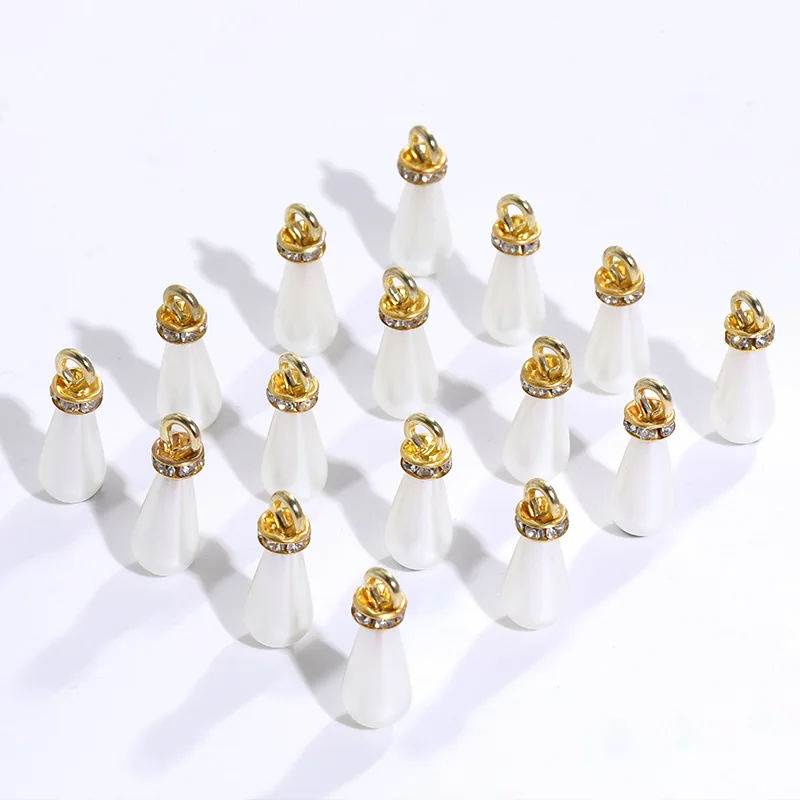100pcs ABS Waterdrop Teardrop Pearls Pendants For Diy Earring Pendant Jewelry Findings Making Supplies Beads For Handicrafts Jewelry Making Supplies