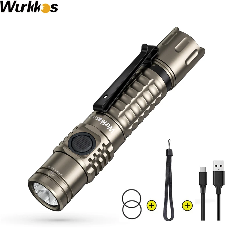 quality flashlights Wurkkos FC12 Rechargeable Torches Tactical Flashlights LED 18650 SFT40 2000lm ATR Power Indicator USB-C IPX8 EDC Camp Lighting custom flashlights