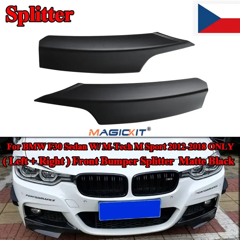 Spoiler Per Labbro Splitter Paraurti Anteriore Opaco Magickit Per Bmw F30 F31 M-Tech M Sport 2012-2016