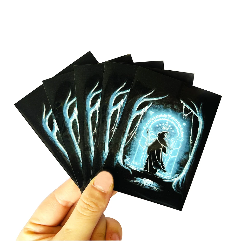 60PCS Trading Cards Protector Anime Double Sleeved Cards Sleeves Eye of the Ring Cards Shield Cover Color Magic MTG/PKM 66x91mm 120pcs bag high quality tcg card sleeves mgt demonic tutor cards sleeves protector color sleeves cover pkm tcg mgt cards 66x91mm