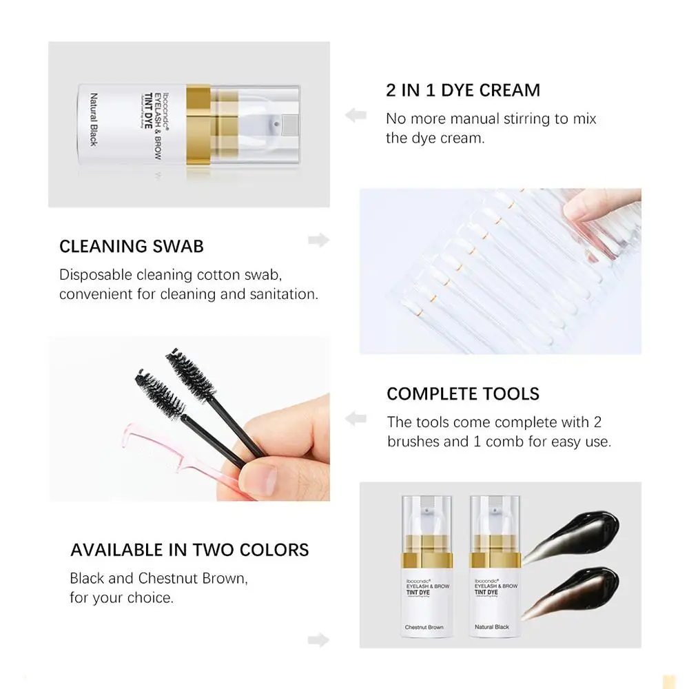 Description Picture 6 of itemSemi Permanent Eyebrow Dye Tint Fast Tint Easy Dye Gel Eyebrow Dye Tint Kit Makeup Eyebrow Cream