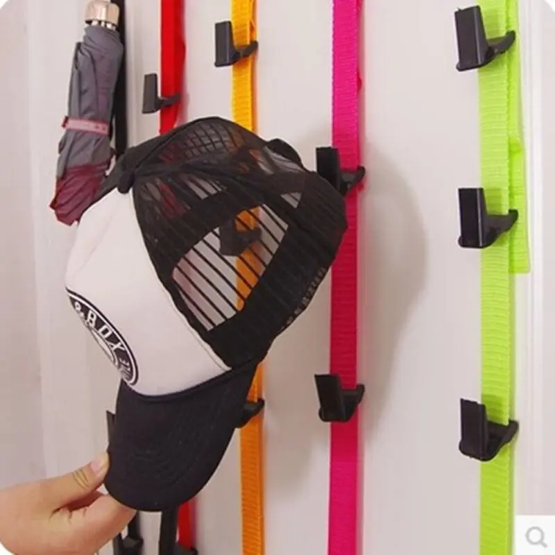 Adjustable Straps with Hooks Hat Bag Coat Clothes Rack Organizer Storage Holders Hanger Over The Door Closet Wardrobe Bedroom