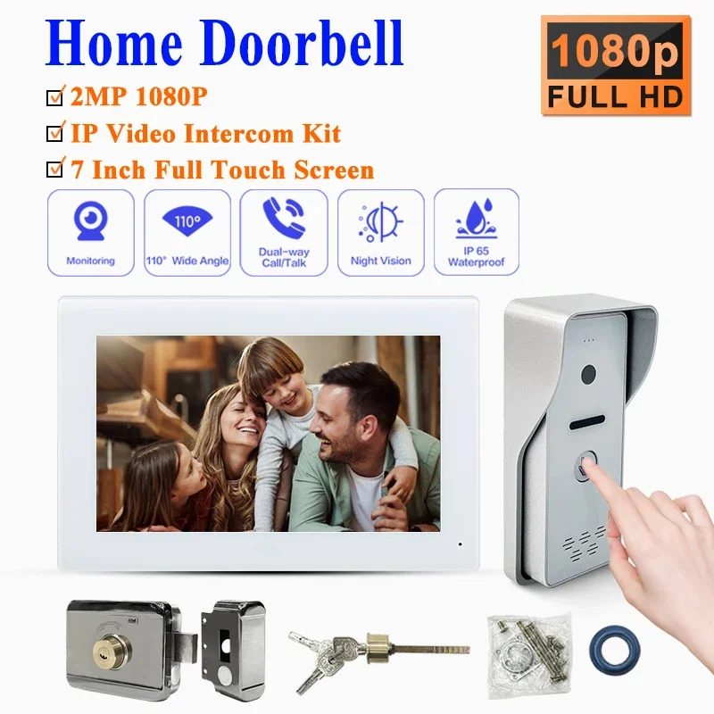 

Simple Operation, Easy Installation Cat 5/6 RJ45 2Mp Capacitive Touch Screen,16 Ringtones, Date,Clock Display. Built-In Power