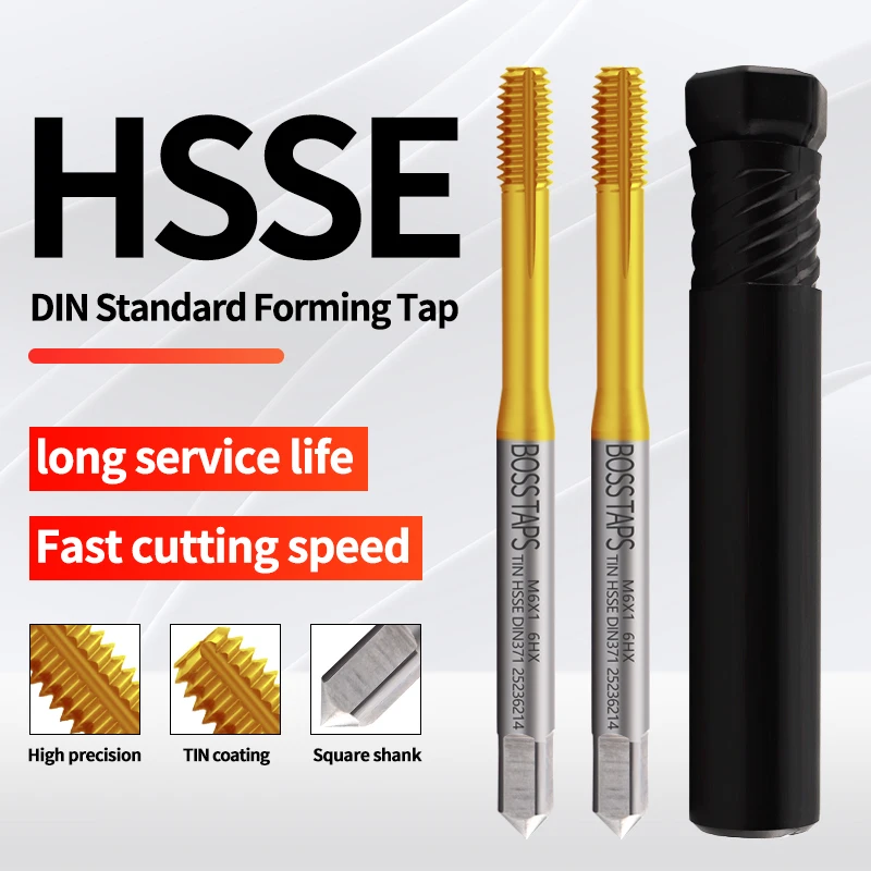 HSSE-M42 DIN 371 376 Standard Roll Forming Tap M2 M2.5 M3 M4 M5 M6 M8 M10 M12 6HX Machine Screw Thre
