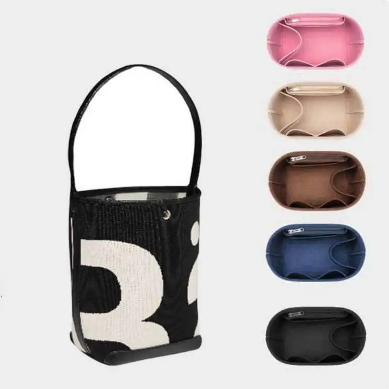 Durable Storage Bags Insert Portable Felt Linner Bag Multi-Pocket Travel Bags Felt Organizer Bag In Bag Mini Pocket