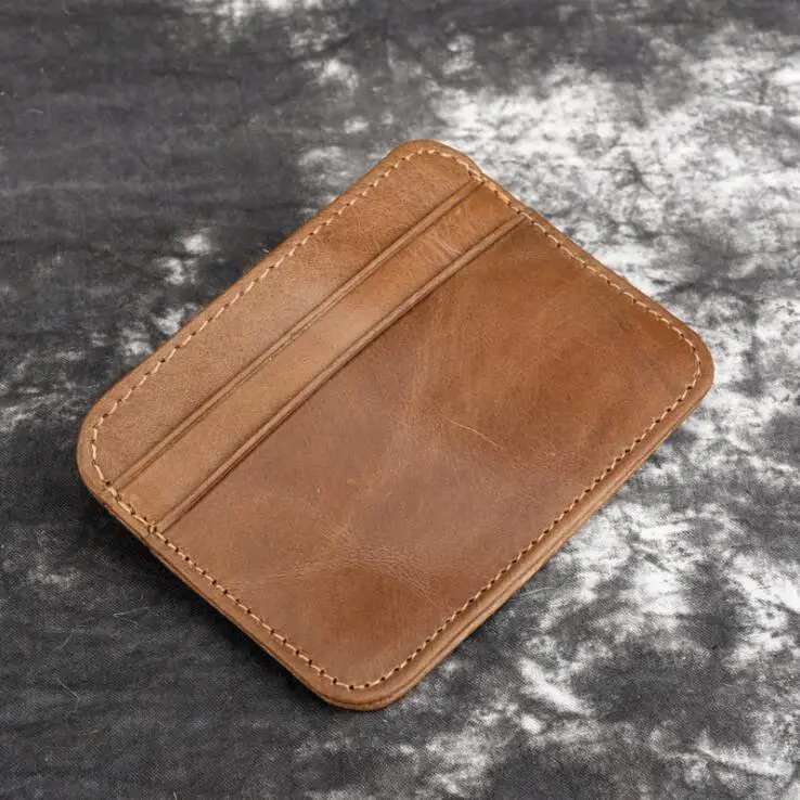 Elegant Genuine Leather Mini Wallet - Slim Credit Card Holder with ID and Coin Pocket, 4 Slots