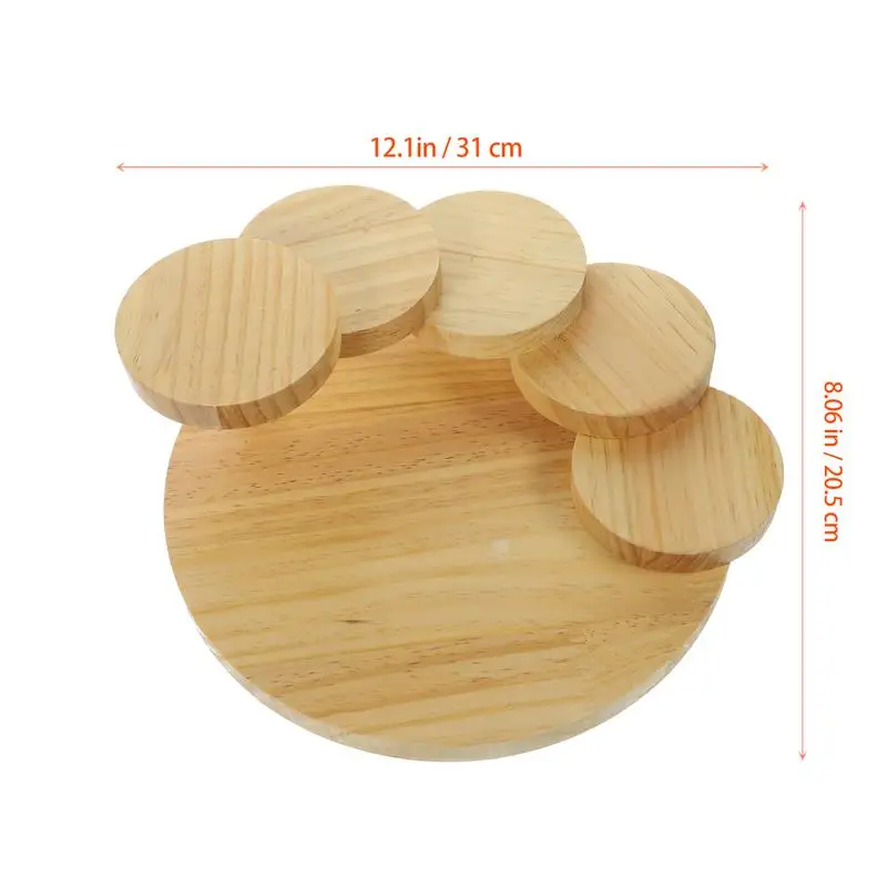 Rotating Step Stair Wooden Sushi Tray Large Capacity Japanese Restaurant Home Decor Bowls Plates Trays Sashimi Platter Wooden 6