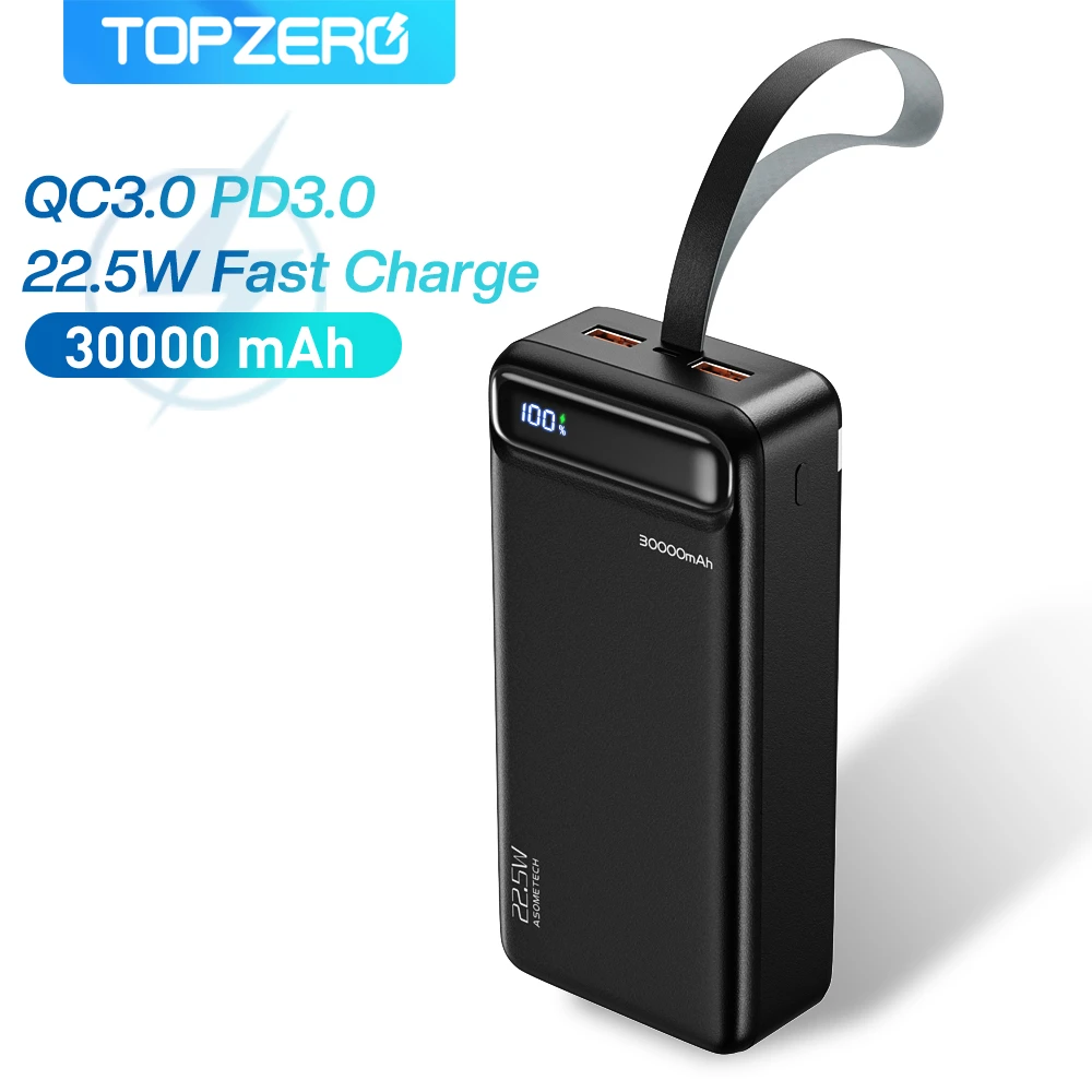 best wireless power bank Power Bank 30000mAh 22.5W QC PD3.0 Fast Charge Powerbank 30000mAh Portable External Battery Charger Poverbank For iPhone Xiaomi mini power bank