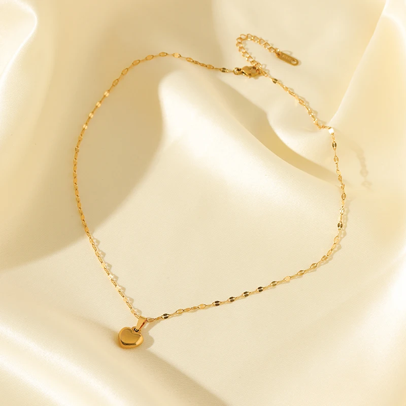 EILIECK 316L الفولاذ المقاوم للصدأ القلب الحب قلادة أساور طقم من الحلقان للنساء جديد عصري 18K مطلية بالذهب مجوهرات مقاومة للماء 3