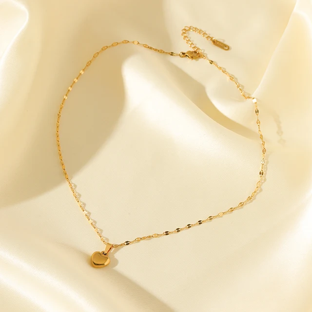 EILIECK 316L الفولاذ المقاوم للصدأ القلب الحب قلادة أساور طقم من الحلقان للنساء جديد عصري 18K مطلية بالذهب مجوهرات مقاومة للماء 3