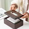 Walnut Wood Tissue Box Commercial Hotel Restaurant Paper Drawer Square Wooden Box Advertising Paper Drawer 2
