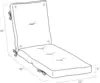 Plush Modern Tufted Polyfill Chaise Cushion, 22 x 76, x Alexandra Kay Collection, Water Repellent, Fade Resistant, The Coffee Gi 4