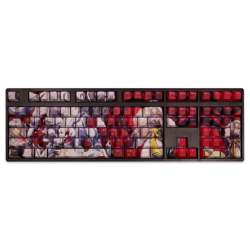 Anime Character Mechanical Keyboard Inuyasha Sesshoumaru Theme Pbt Cute Custom Keycap para Cherry Profile mx Switch 108 Teclas por Conjunto - Imagem 3