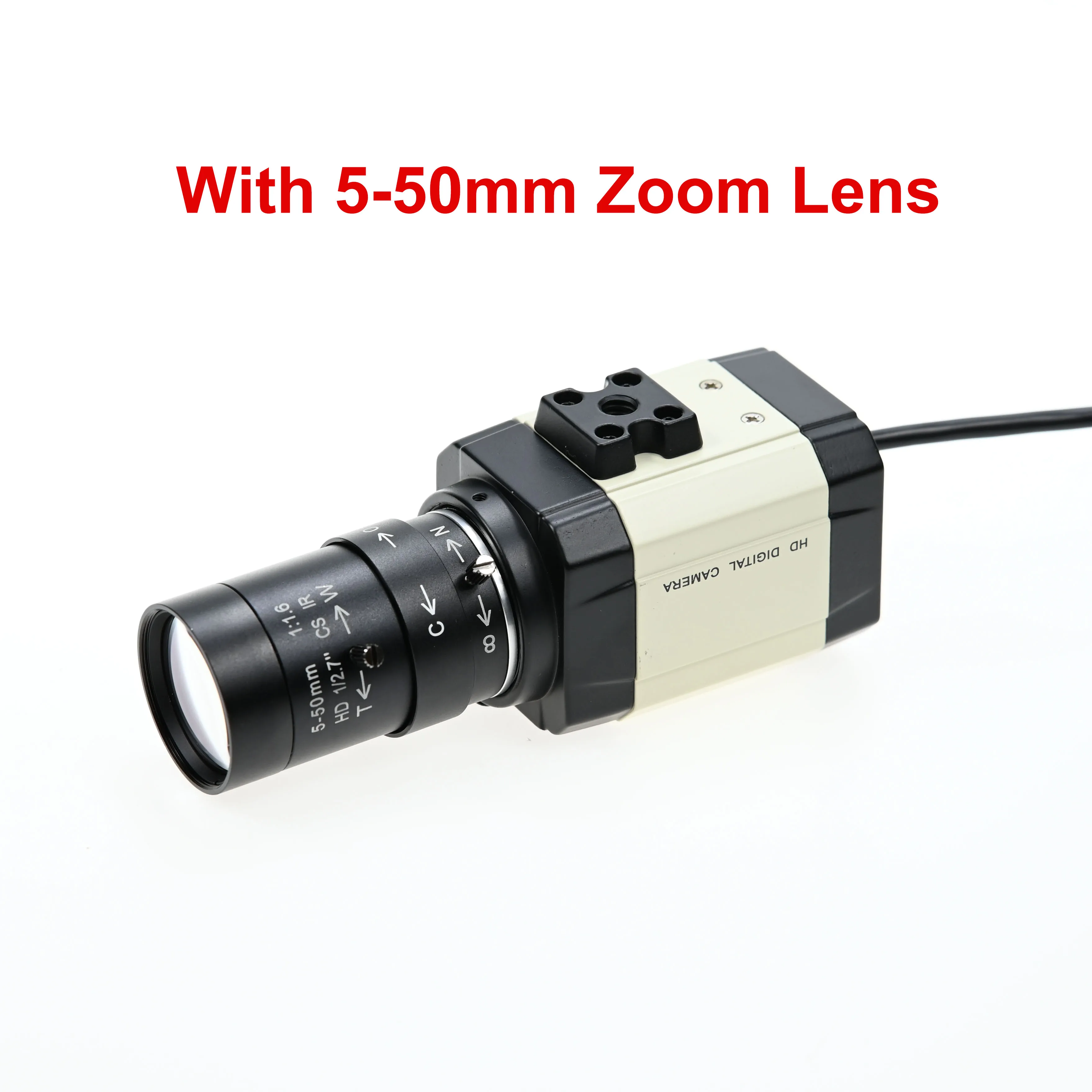 Close front view of USB camera lens