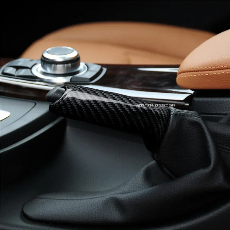 Automotive Interior Carbon fiber Handbrake Handle Grip Cover For F20 F21 F30 F31 F10 F32 E90 E91 E92 E93