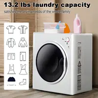 Laundry Dryer, 2.6 cu ft Front Load Stainless Steel Clothes Dryers with Exhaust Pipe, 1400W, Control Panel Four-Function Portabl 2