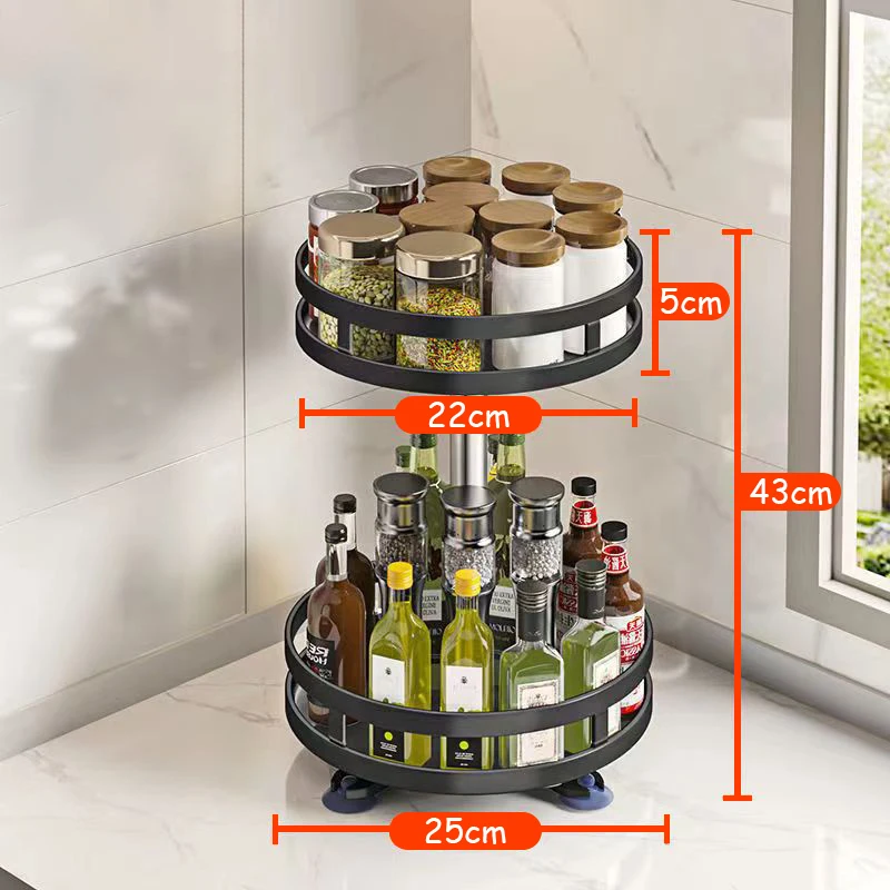 360°Rotating Spice Rack Organizer Seasoning Holder Kitchen Storage Home  Supplies