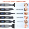 Sejoy 6 in 1 Electric Razors for Women Men Bikini Trimmer Hair Remover Kit for Face Eyebrow Nose Arms Legs Pubic Hair Painless 4