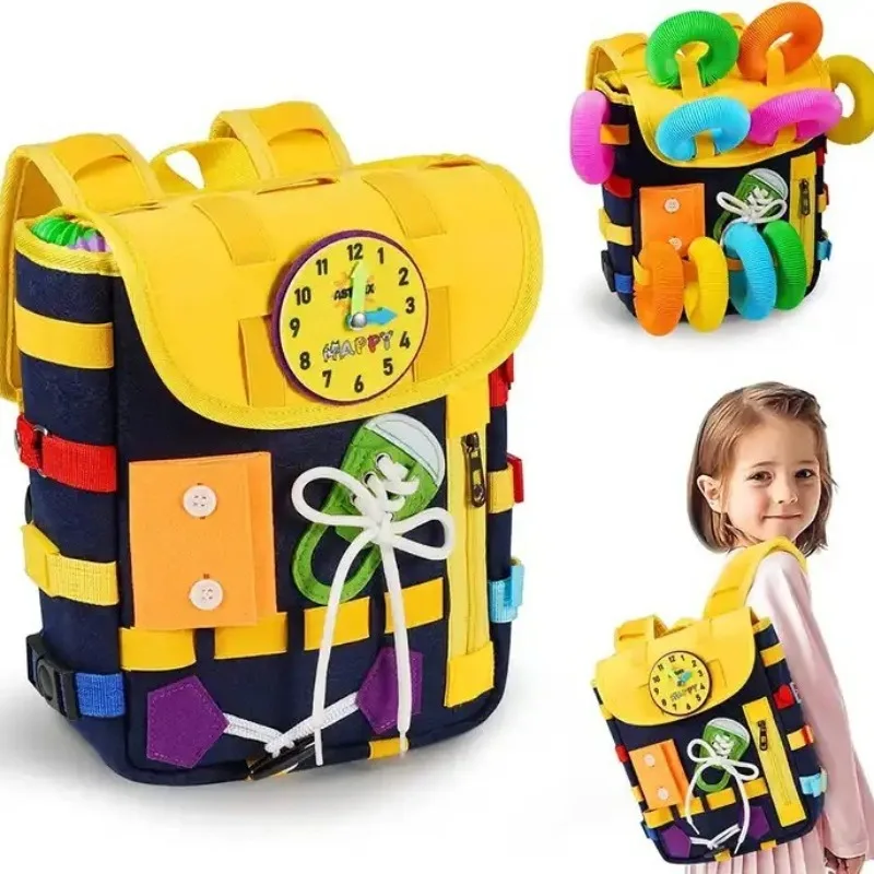 Kids Toddler Backpack Fun Colorful Interactive Kids Backpack elt Toddler Backpack with Learning Activity Toys for Boys Girls 1