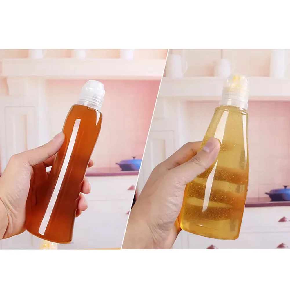 120/380/400/500/1000g Honey Dispenser Honey Squeeze Bottle Multipurpose Clear Plastic Bottle Lid Kitchen Storage Container